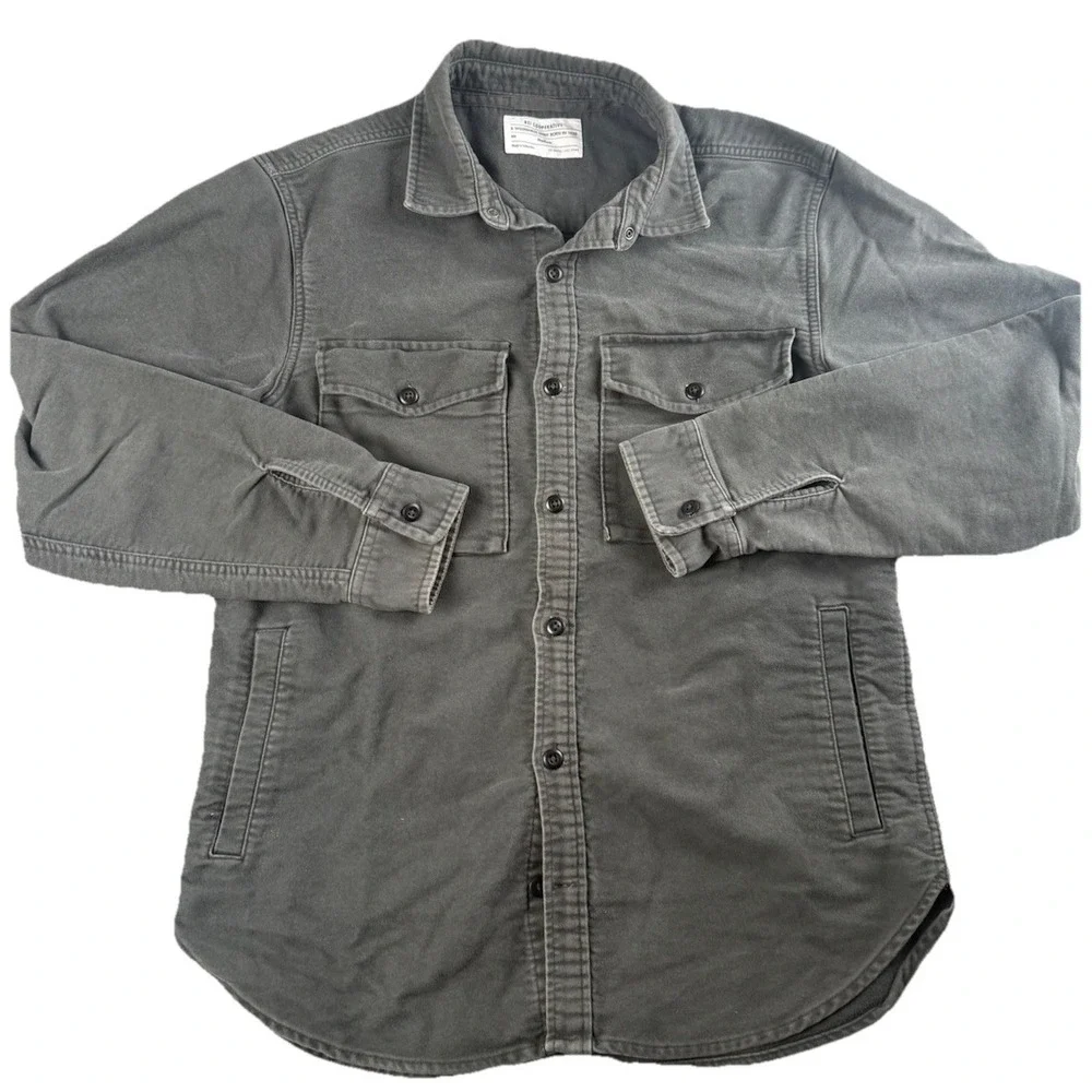 REI Co-op Organic Cotton Utility Shirt Shacket Men's Med Washed Charcoal